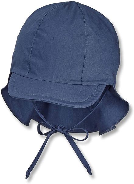 Sterntaler Baby cap with neck protection and visor navy blue