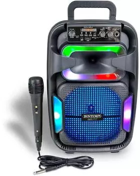 Bontempi SonicSync Wireless-Lautsprecher mit Mikrofon, Lichteffekte, TWS (49 1030)