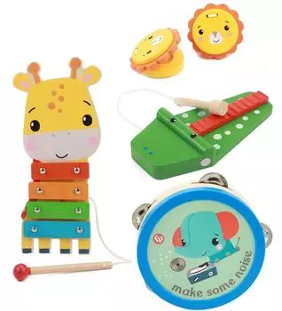 Fisher-Price Holz-Musikinstrumente 5-teilig, ab 18 Monaten