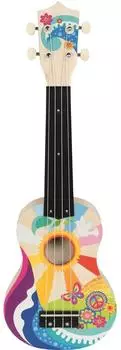 Goki Ukulele Flower Power, Holz, 53cm, 4 Saiten (61847)