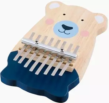 Goki Kalimba B&auml;renmotiv, Holz und Metall, 8 T&ouml;ne (61872)