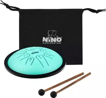 Meinl Steel Tongue Drum 7", 8 Noten, G-Moll, minzgr&uuml;n (NINO982)