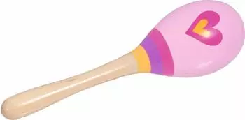 Goki Maracas Herz, Holz, rosa, 20cm (61844)