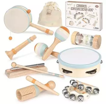 LuxusKollektion Musikinstrumente-Set aus Holz für Kinder ab 2 Jahren, Montessori