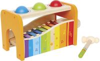Hape Motorikspielzeug Xylophon und Hammerspiel, Klopfbank aus Holz, ab 1 Jahr