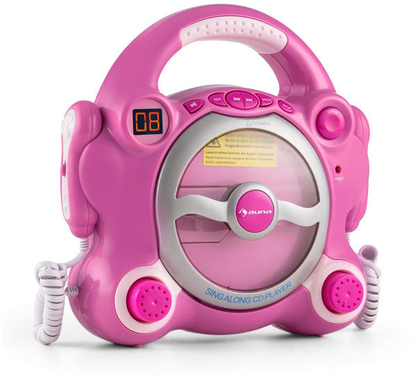 Auna Pocket Rocker Karaoke-CD-Player, Batteriebetrieb - pink
