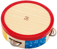 Hape Kinder-Musikinstrument Bunter Tamburin E0607, Tamburin aus Holz, ab 1 Jahr