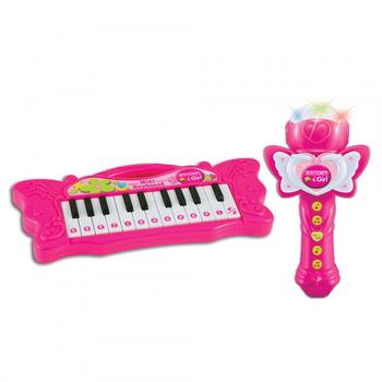 Bontempi Mini Keyboard with Microphone pink