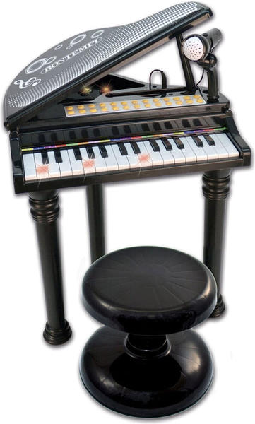 Bontempi Elektronisches Grand Piano, mit Stuhl und Mikrofon