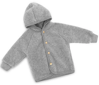 Engel Natur Kapuzenjacke mit Holzkn&ouml;pfen (575520) light grey melange