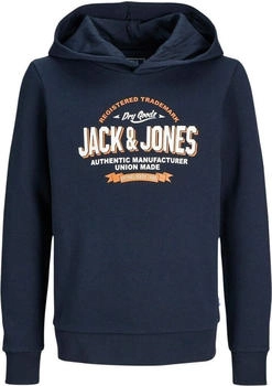 Jack & Jones Logo Hoodie (12258823) navyblazer/printwhite/marmelade