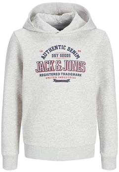 Jack & Jones Logo Hoodie (12258823) whitemelange/printnavyblazer+truered