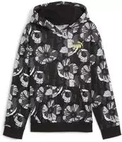 Puma 681769_01, Puma Ess+ Class ACT AOP FL M&auml;dchen Kapuzensweater, schwarz, Gr. 128