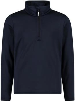 CMP Jungen Stretch Performance Stehkragenshirt mit kurzem Reißverschluss (39E2324) schwarz blau