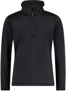 CMP Jungen Stretch Performance Stehkragenshirt mit kurzem Reißverschluss (39E2324) schwarz