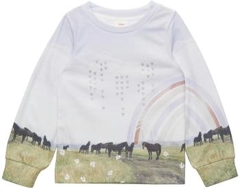 s.Oliver Gemustertes Sweatshirt mit Glitzer-Herzchen (2152161) creme