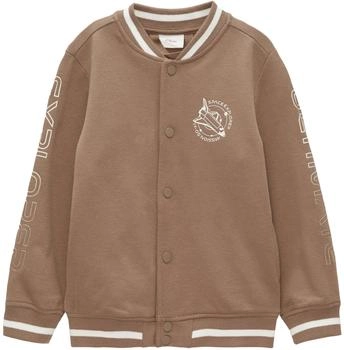 s.Oliver Sweatjacke mit Kontraststreifen und Print-Detail (2156673) braun