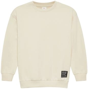 s.Oliver Unisex Sweatshirt mit Rippb&uuml;ndchen und Print (2160639) beige
