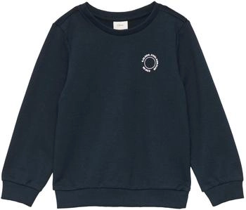 s.Oliver Unisex Sweatshirt mit Rippbündchen und kleinem Print-Detail (2160640) blau