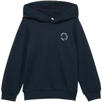 s.Oliver Unisex Kapuzen-Sweatshirt mit Rippbündchen und kleinem Print-Detail (2160641) blau