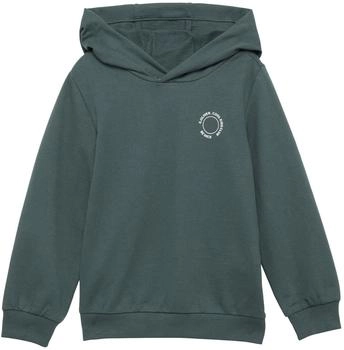 s.Oliver Unisex Kapuzen-Sweatshirt mit Rippbündchen und kleinem Print-Detail (2160641) grau