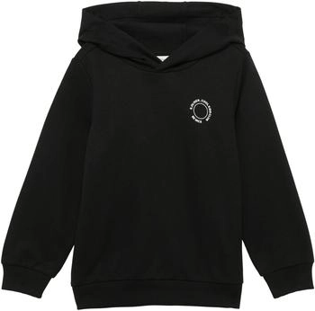 s.Oliver Unisex Kapuzen-Sweatshirt mit Rippb&uuml;ndchen und kleinem Print-Detail (2160641) schwarz