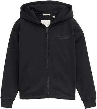 Tom Tailor Oversize Hoodie Sweatjacke mit Print heavy black (1045335_36423)