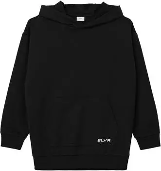 s.Oliver Unisex Oversized-Hoodie mit Kängurutaschen und Schrift-Print schwarz 2174132.9999.