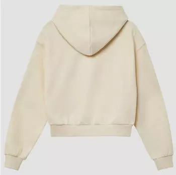 s.Oliver Kuscheliger cropped Oversize Hoodie mit Print / Beige 2173429.04D1.