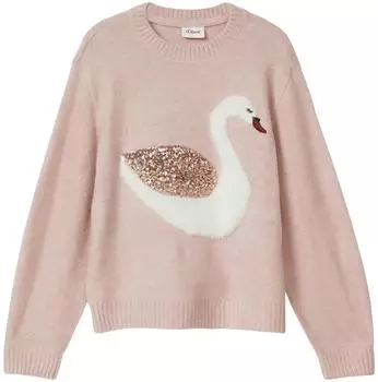 s.Oliver Weicher Strickpullover mit Pailletten / Rosa 2173280.4511.