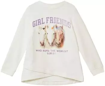 s.Oliver Sweatshirt mit überlappendem Saum und kuscheliger Innenseite / creme weiß 2170293.0210.