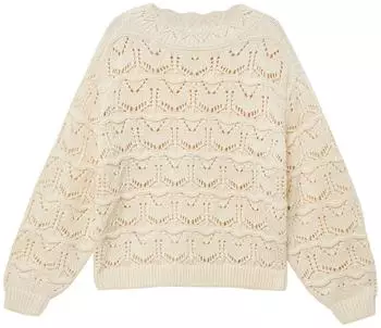 s.Oliver Strickpullover mit Lochmuster Beige 2169468.0406.