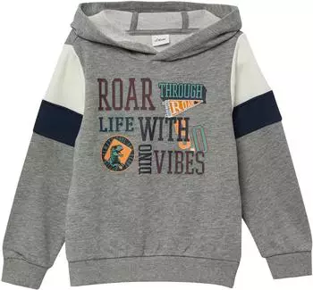 s.Oliver Hoodie mit Print und Kontrast-Details / grau mehrfarbig 2170064.95W0.