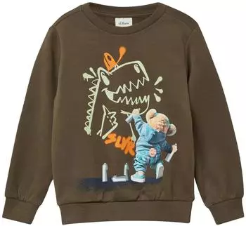 s.Oliver Kuscheliges Sweatshirt mit Fotoprint / braun 2170164.8917.