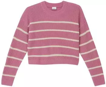 s.Oliver Strickpullover im Boxy Fit mit Streifenmuster / Rosa 2169129.41X1.