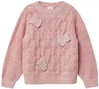 s.Oliver Flauschiger Strickpullover mit Schleifen / rot 2173285.3210.