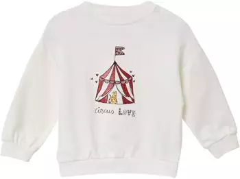 s.Oliver Sweatshirt im Loose Fit mit Glitzer-Frontprint creme weiß 2169201.0210.