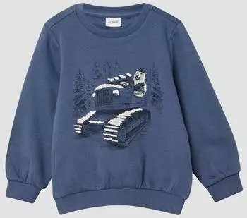 s.Oliver Sweatshirt mit Frontprint und kuscheliger Innenseite / blau 2173445.5544.