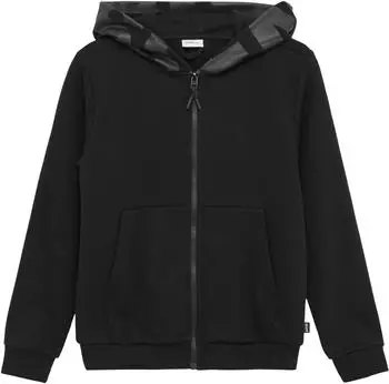 s.Oliver Sweatshirt-Jacke mit Print an Kapuze / schwarz 2164569.9999.