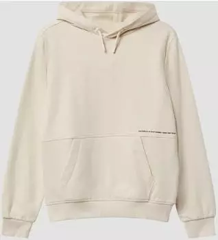 s.Oliver Kuscheliger Hoodie mit kleinem Wording-Print / Beige 2170788.8001.