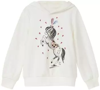 s.Oliver Hoodie mit Glitzer-Frontprint und kuscheliger Innenseite / creme wei&szlig; 2169461.0210.
