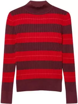 s.Oliver Ripppullover im Slim Fit mit Stehkragen / rot 2173373.49X1.