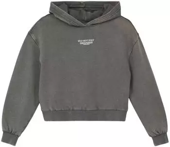 s.Oliver Kurzes Oversize-Sweatshirt mit Garment Dye und Rückenprint / grau 2169187.9820.