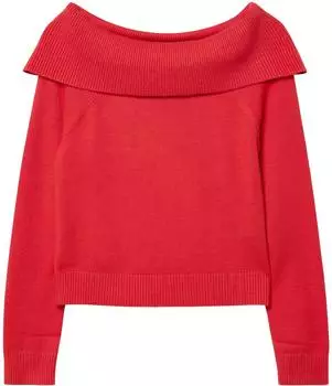 s.Oliver Strick-Pullover mit Off-Shoulder-Ausschnitt / rot 2173450.3210.