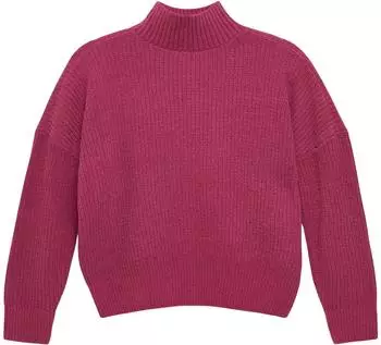 s.Oliver Loose Fit Strickpullover mit Stehkragen aus Chenille-Garn / Rosa 2169768.4465.