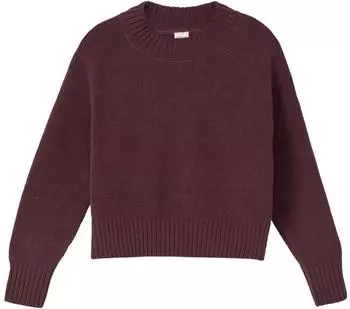 s.Oliver Loose Fit Strickpullover mit Stehkragen aus Chenille-Garn / rot 2170461.4927.