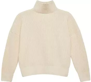 s.Oliver Loose Fit Strickpullover mit Stehkragen aus Chenille-Garn / creme 2169768.0406.