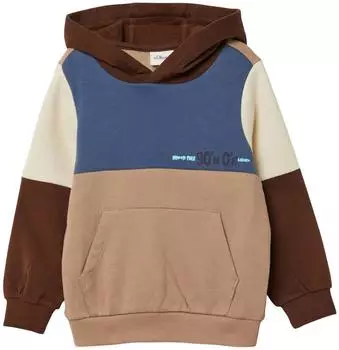 s.Oliver Kuscheliger Hoodie mit Colourblocking / braun mehrfarbig 2173451.8433.