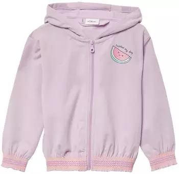 s.Oliver Sweatjacke mit Glitzerpint und Smok-Details / lila 2163413.4222.