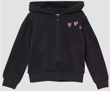 s.Oliver Kuschelige Sweatjacke mit glitzerndem Rückenprint / grau 2169465.9866.